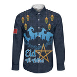 Happy Eid Al-Adha Long Sleeve Button Shirt Morocco Mubarak