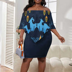 Happy Eid Al-Adha Off Shoulder Short Dress Morocco Mubarak