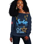 Happy Eid Al-Adha Off Shoulder Sweater Morocco Mubarak