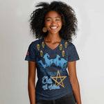 Happy Eid Al-Adha Women V-Neck T-Shirt Morocco Mubarak