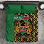 Kenya Bedding Set - Kente Pattern, Coat Of Arms Design