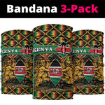 Kenya Neck Gaiter - Kente Pattern, Coat Of Arms Design LT15