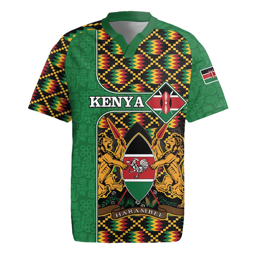 Personalised Athletics Kenya Baseball Jersey Kente Pattern LT15