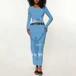 Personalized Botswana Athletics Long Sleeve Bodycon Dress Go Champions - African Pride