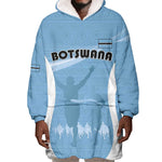 Personalized Botswana Athletics Wearable Blanket Hoodie Go Champions - African Pride