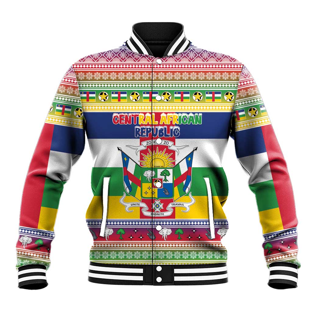 Afro Christmas in Central African Republic Baseball Jacket Merry Christmas - African Pride