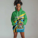 Personalized Tanzania Uhuru Day Hoodie Dress Coat Of Arms - Sports Style - African Pride