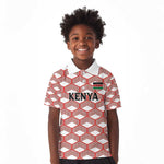 Personalized Kenya Athletics Kid Polo Shirt White Jersey - African Pride