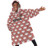 Personalized Kenya Athletics Kid Wearable Blanket Hoodie White Jersey - African Pride