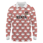 Personalized Kenya Athletics Long Sleeve Polo Shirt White Jersey - African Pride