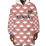 Personalized Kenya Athletics Wearable Blanket Hoodie White Jersey - African Pride