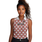 Personalized Kenya Athletics Women Sleeveless Polo Shirt White Jersey - African Pride