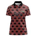 Personalized Kenya Athletics Women Polo Shirt Black Jersey - African Pride