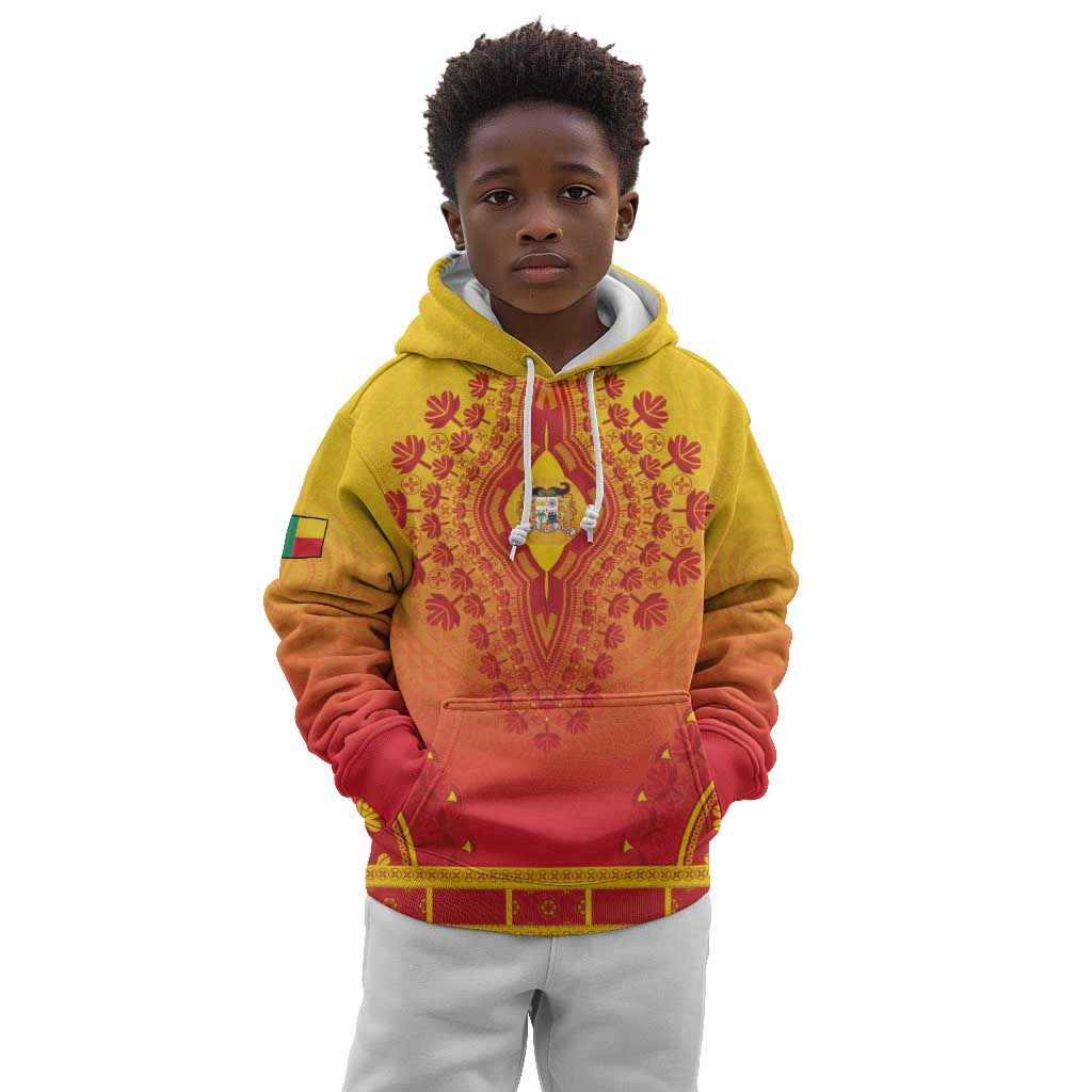 Personalized Afro Benin Kid Hoodie African Dashiki Style - African Pride