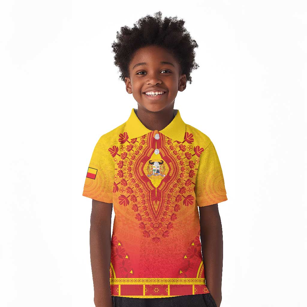 Personalized Afro Benin Kid Polo Shirt African Dashiki Style - African Pride