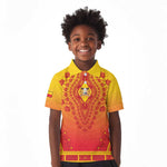 Personalized Afro Benin Kid Polo Shirt African Dashiki Style - African Pride