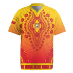 Personalized Afro Benin Rugby Jersey African Dashiki Style - African Pride