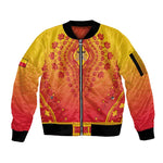 Personalized Afro Benin Sleeve Zip Bomber Jacket African Dashiki Style - African Pride