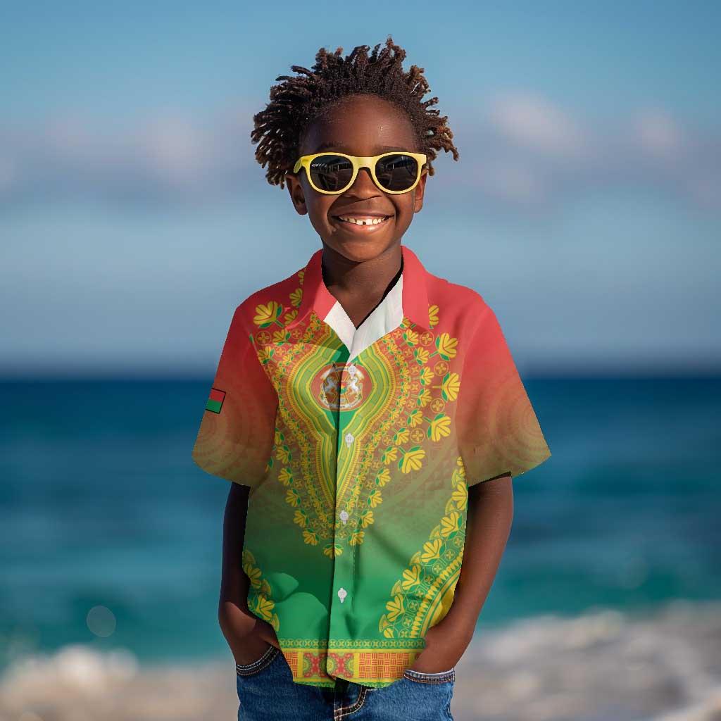 Personalized Afro Burkina Faso Kid Hawaiian Shirt African Dashiki Style - African Pride