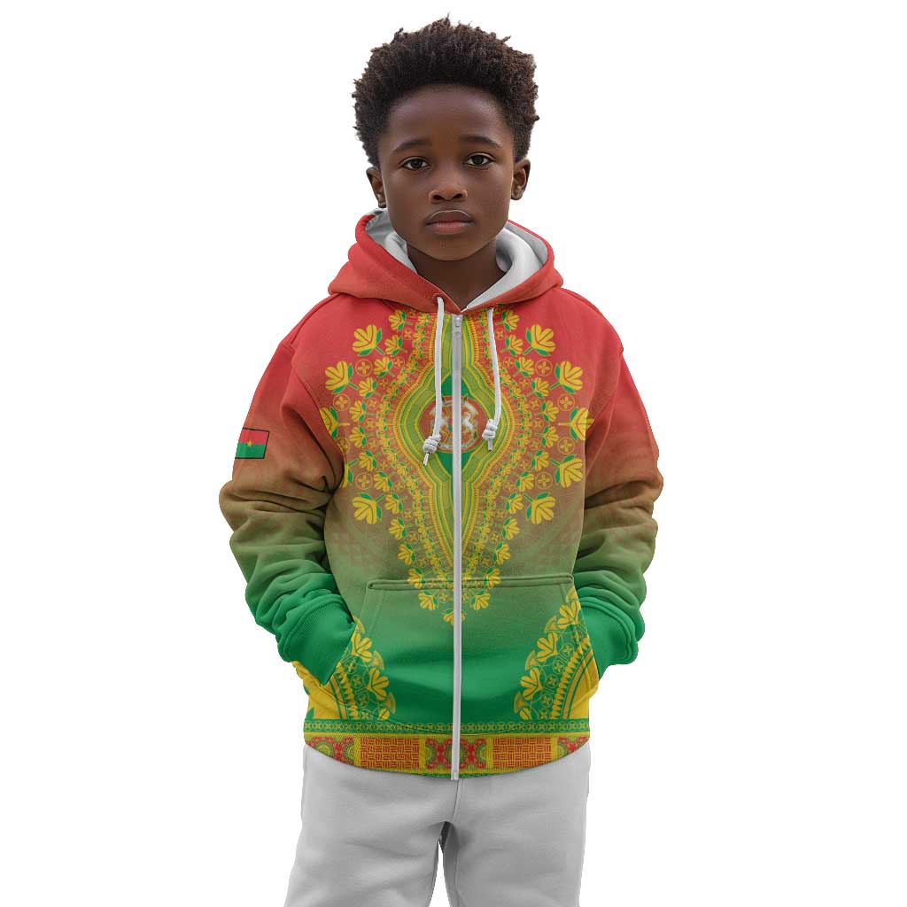 Personalized Afro Burkina Faso Kid Hoodie African Dashiki Style - African Pride