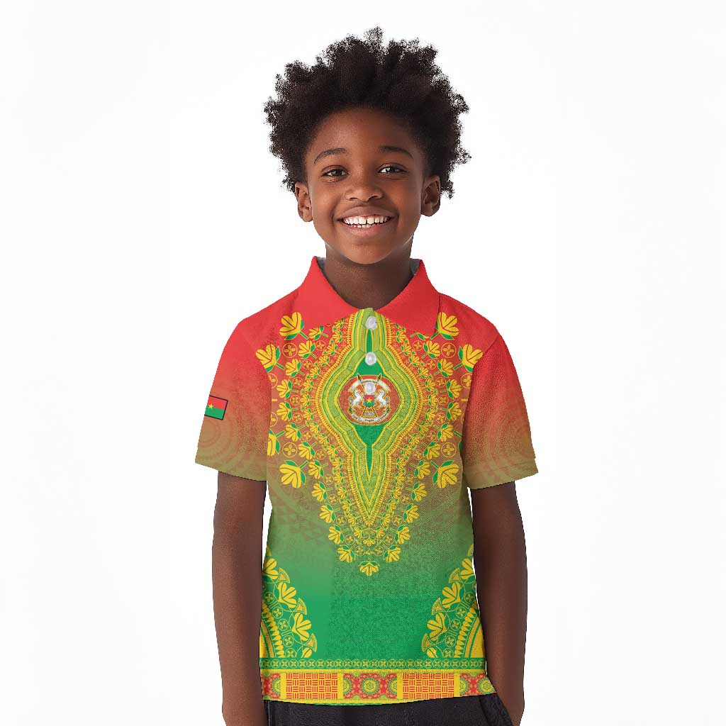 Personalized Afro Burkina Faso Kid Polo Shirt African Dashiki Style - African Pride