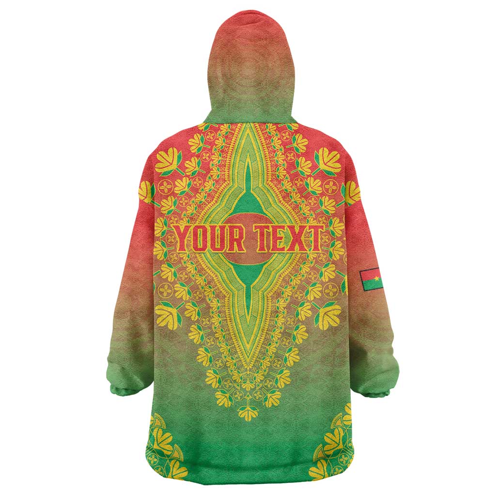 Personalized Afro Burkina Faso Kid Wearable Blanket Hoodie African Dashiki Style - African Pride