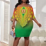 Personalized Afro Burkina Faso Off Shoulder Short Dress African Dashiki Style - African Pride
