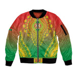 Personalized Afro Burkina Faso Sleeve Zip Bomber Jacket African Dashiki Style - African Pride