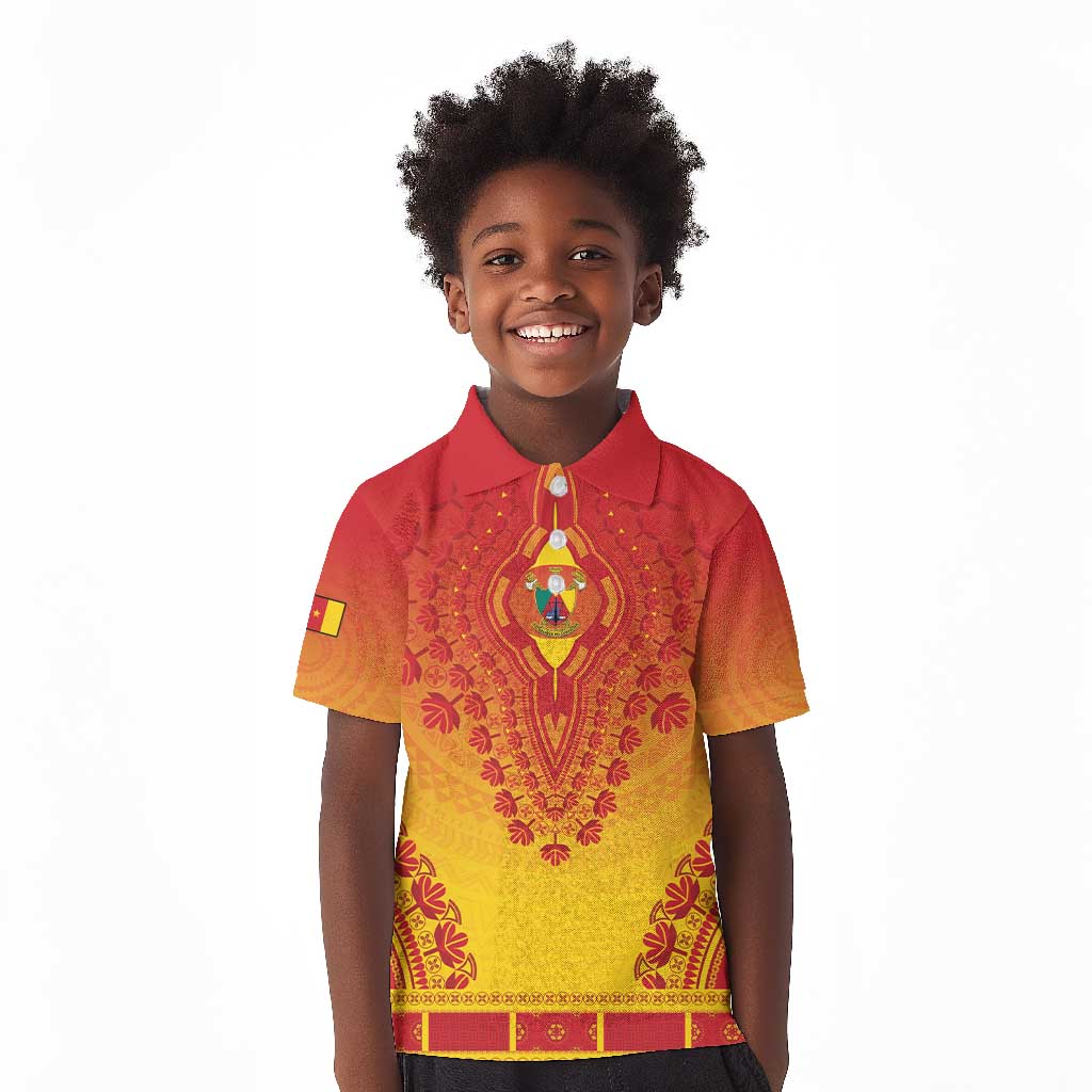 Personalized Afro Cameroon Kid Polo Shirt African Dashiki Style - African Pride