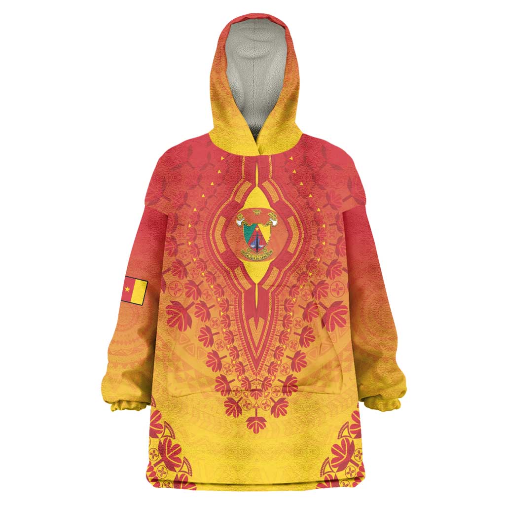 Personalized Afro Cameroon Kid Wearable Blanket Hoodie African Dashiki Style - African Pride