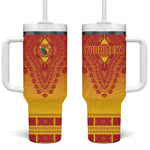 Personalized Afro Cameroon Tumbler With Handle African Dashiki Style - African Pride