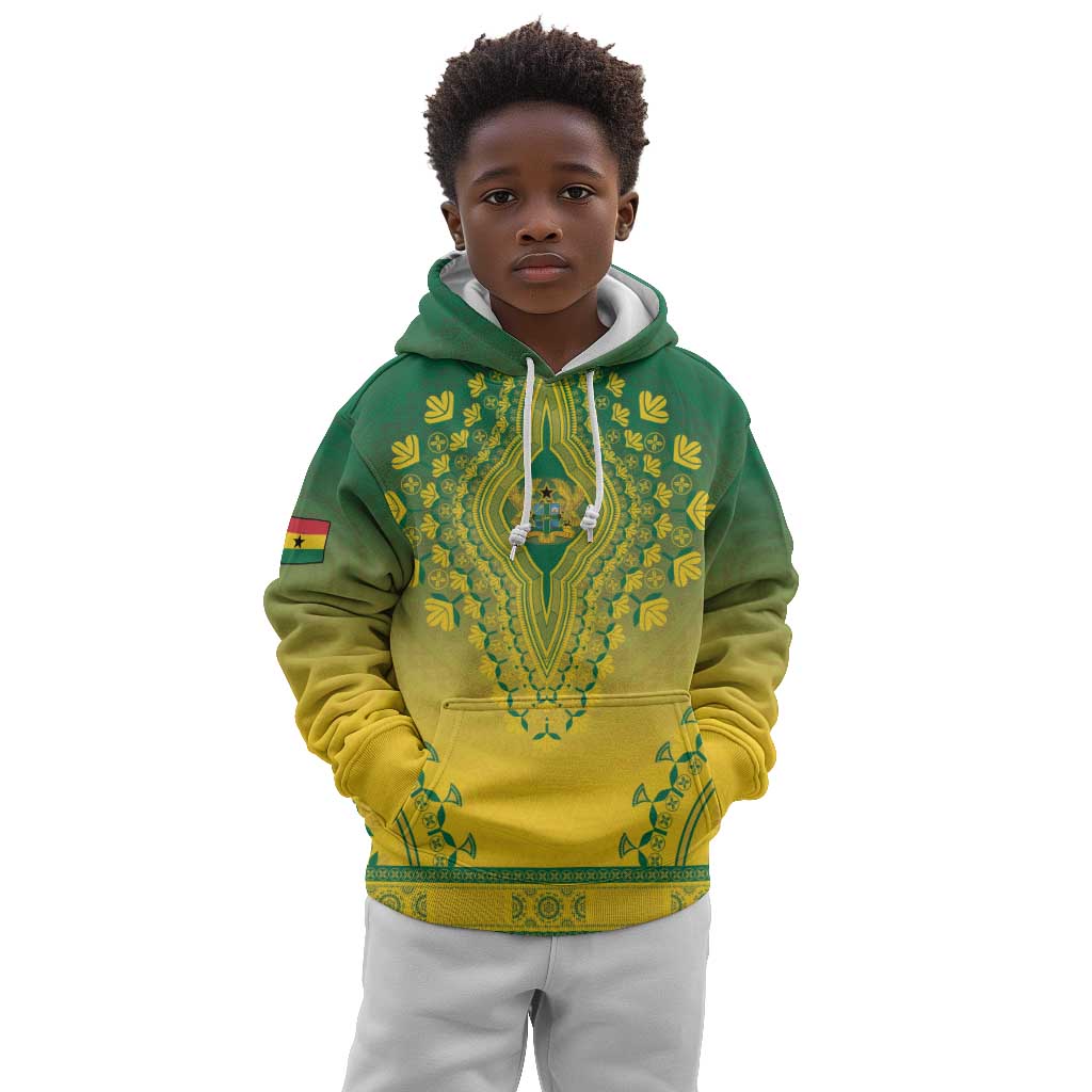Personalized Afro Ghana Kid Hoodie African Dashiki Style - African Pride