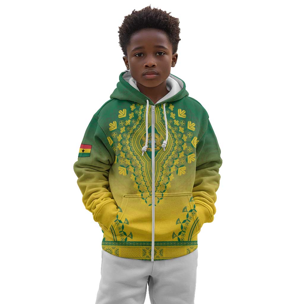 Personalized Afro Ghana Kid Hoodie African Dashiki Style - African Pride