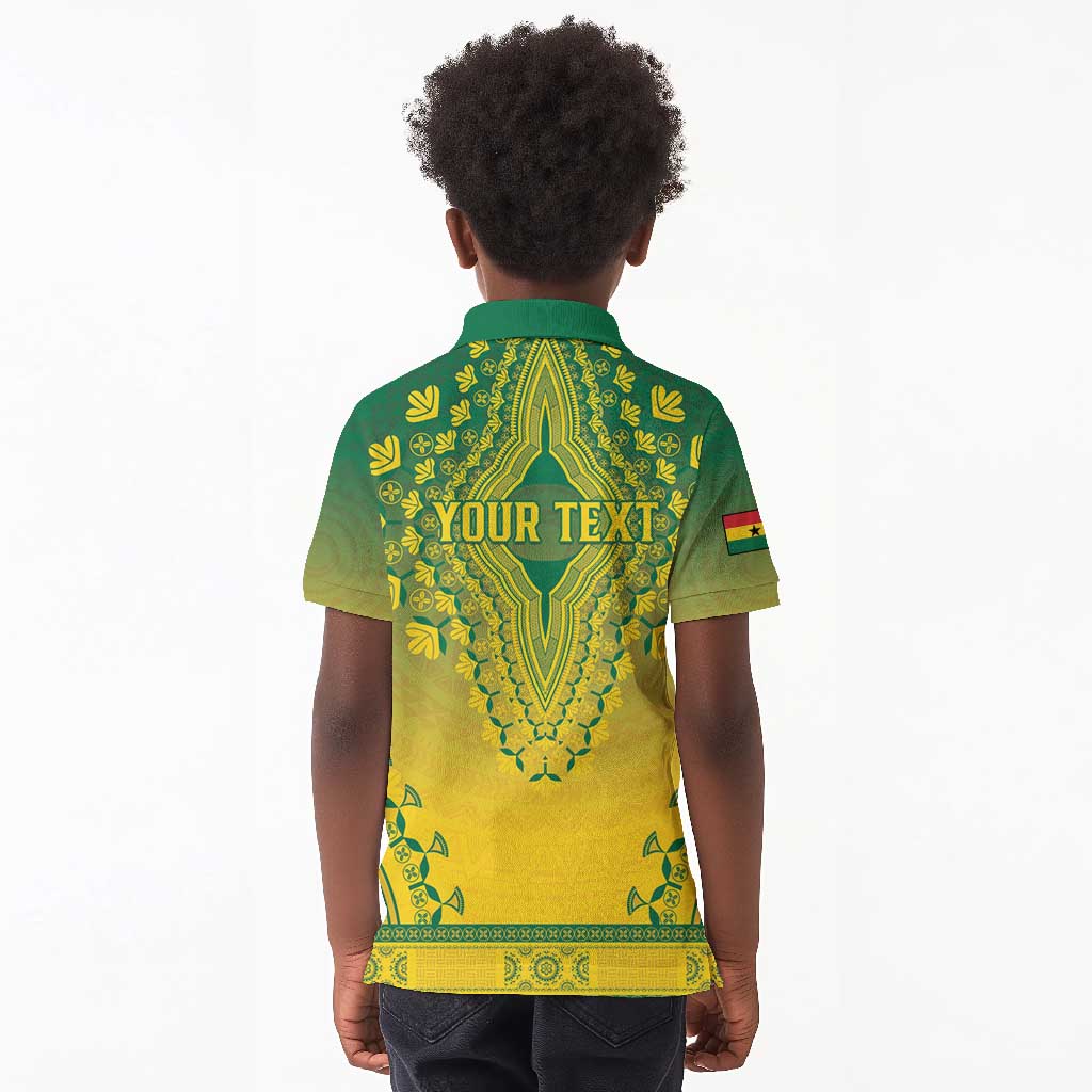 Personalized Afro Ghana Kid Polo Shirt African Dashiki Style - African Pride