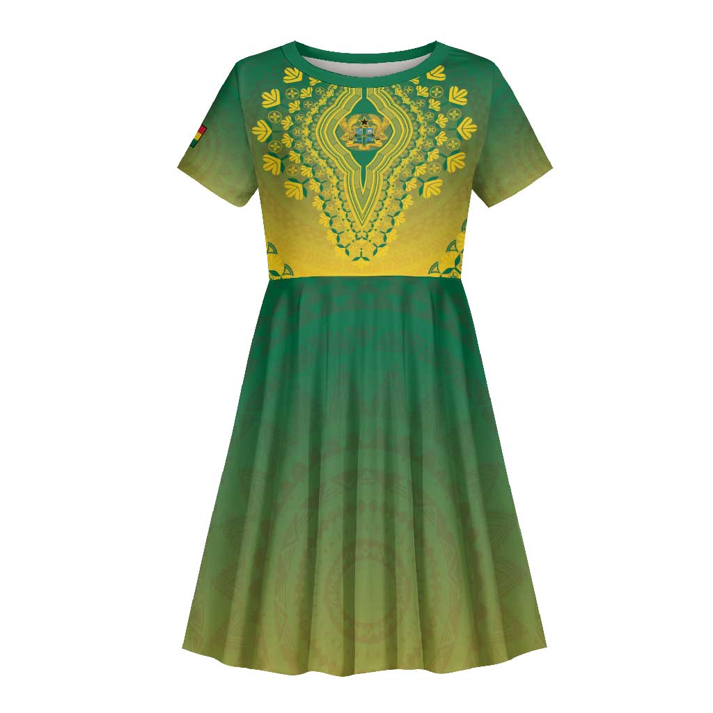Personalized Afro Ghana Kid Short Sleeve Dress African Dashiki Style - African Pride