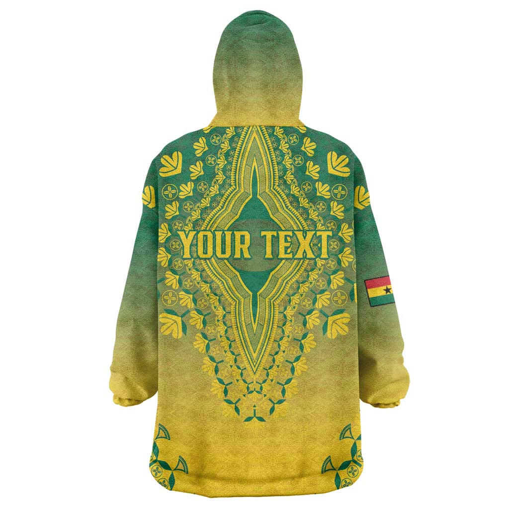 Personalized Afro Ghana Kid Wearable Blanket Hoodie African Dashiki Style - African Pride