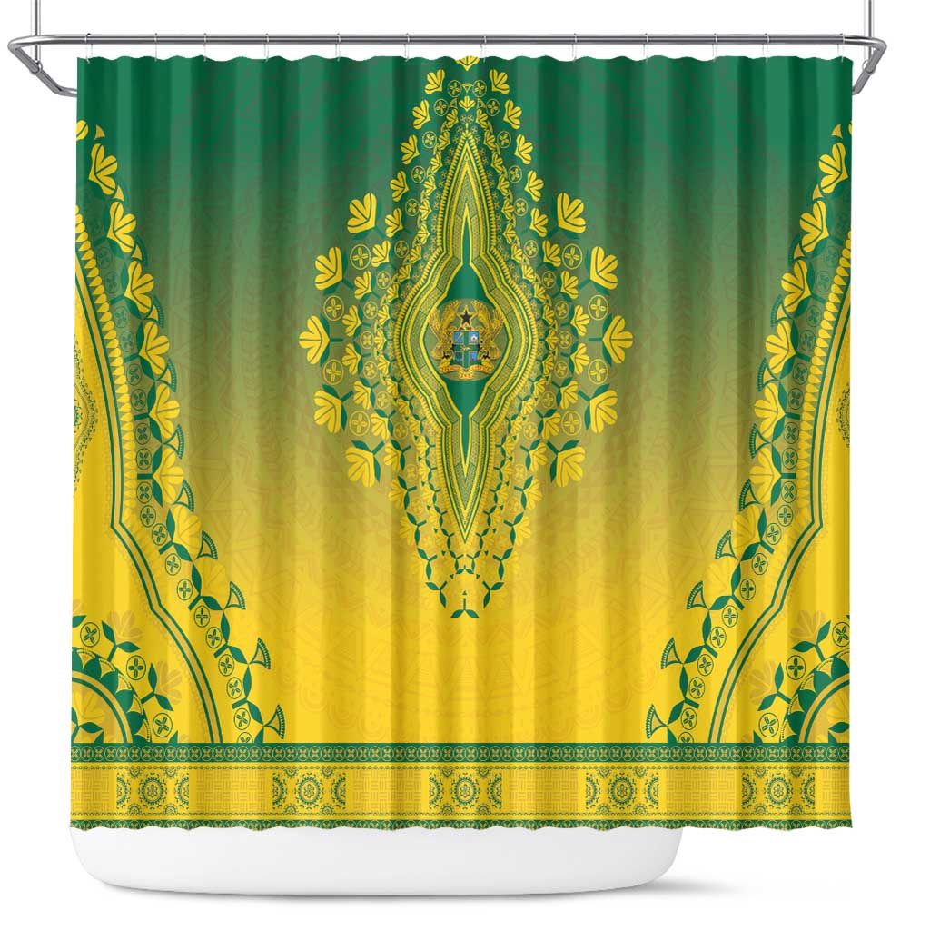 Afro Ghana Shower Curtain African Dashiki Style - African Pride