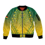 Personalized Afro Ghana Sleeve Zip Bomber Jacket African Dashiki Style - African Pride