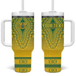 Personalized Afro Ghana Tumbler With Handle African Dashiki Style - African Pride