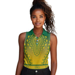 Personalized Afro Ghana Women Sleeveless Polo Shirt African Dashiki Style - African Pride