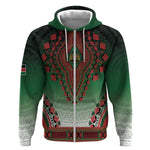 Personalized Afro Kenya Zip Hoodie African Dashiki Style - African Pride