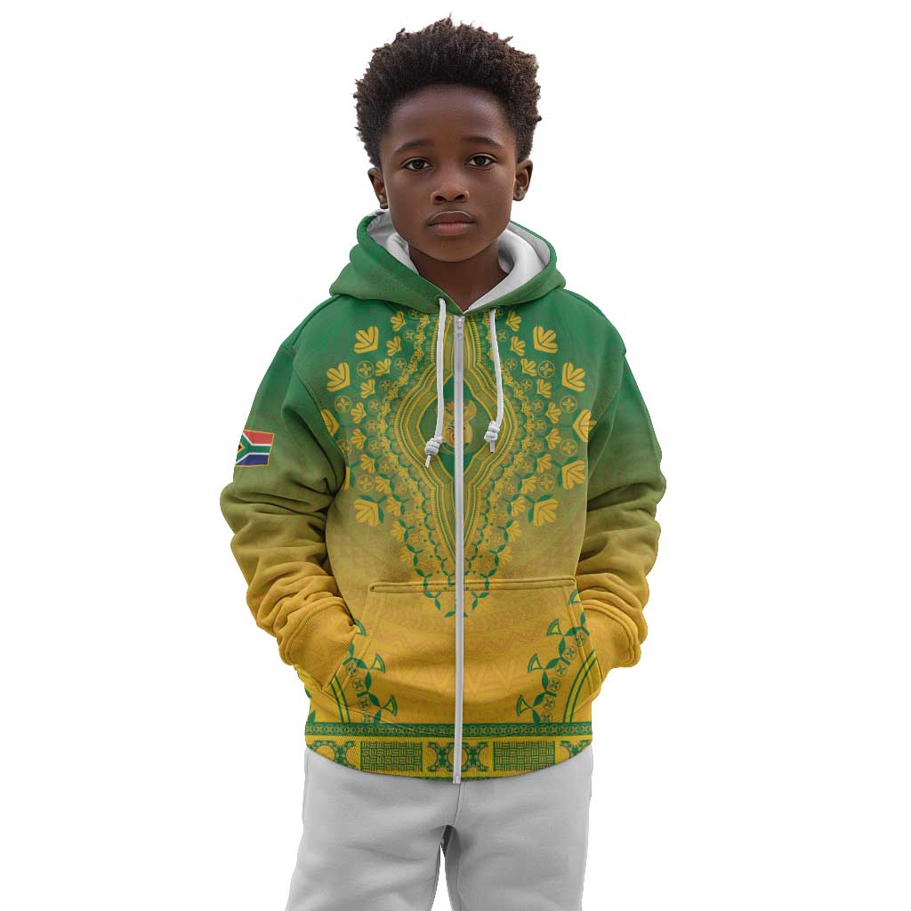 Personalized Afro South Africa Kid Hoodie African Dashiki Style - African Pride