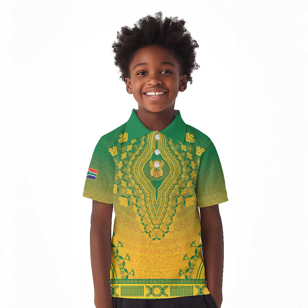 Personalized Afro South Africa Kid Polo Shirt African Dashiki Style - African Pride