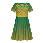 Personalized Afro South Africa Kid Short Sleeve Dress African Dashiki Style - African Pride