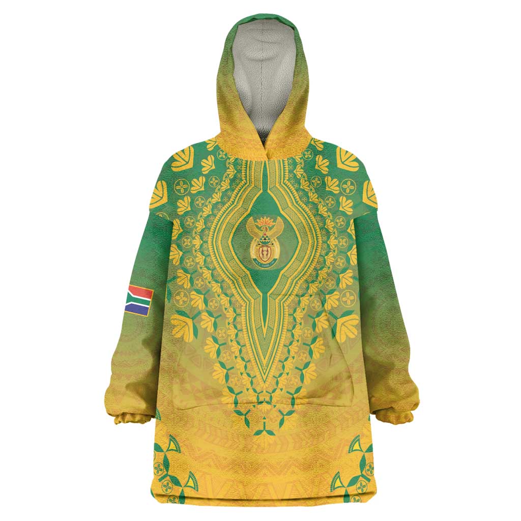 Personalized Afro South Africa Kid Wearable Blanket Hoodie African Dashiki Style - African Pride