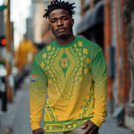 Personalized Afro South Africa Long Sleeve Shirt African Dashiki Style - African Pride