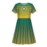 Personalized Afro Togo Kid Short Sleeve Dress African Dashiki Style - African Pride