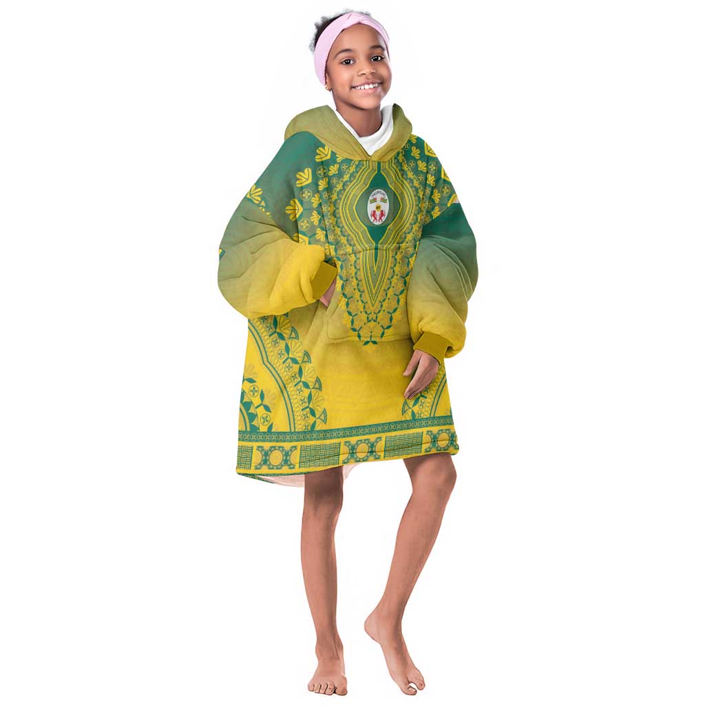 Personalized Afro Togo Kid Wearable Blanket Hoodie African Dashiki Style - African Pride
