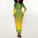 Personalized Afro Togo Long Sleeve Bodycon Dress African Dashiki Style - African Pride