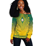 Personalized Afro Togo Off Shoulder Sweater African Dashiki Style - African Pride